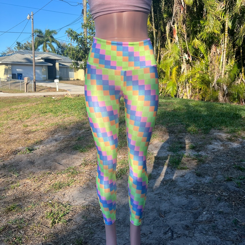 Goldsheep Vibrant Checkered Kids Leggings
